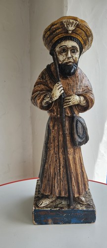 Antike holzfigur pilger hl - holzfigur, /