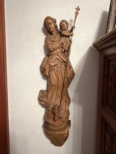 Holzfigur wand madonna - holzfigur, mit