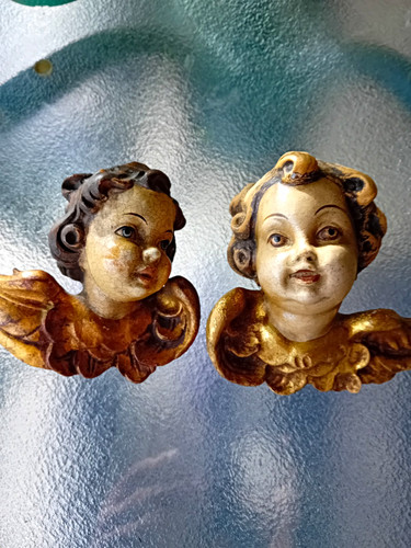 Engelkopf putti mit - 2x,