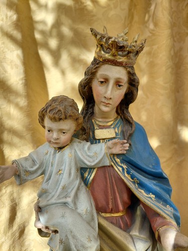 Madonna mit kind holz - holz,, 58