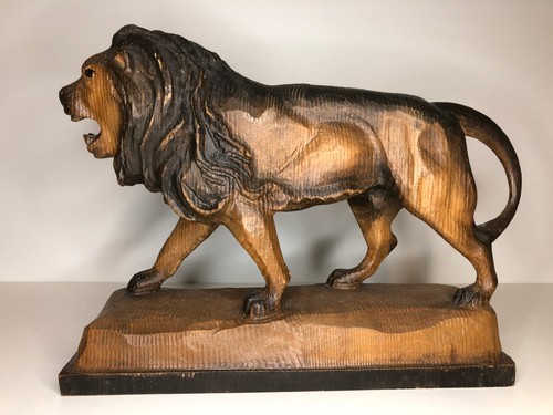 Bergmann holz löwe skulptur - löwe,