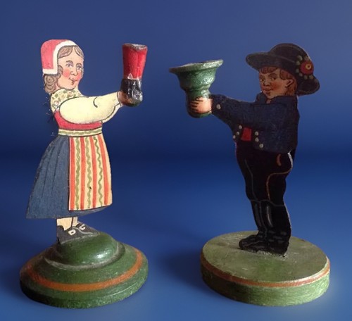 Volkskunst kerzenständer - volkskunst,