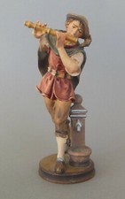 Flötenspieler 14 cm hoch Holz