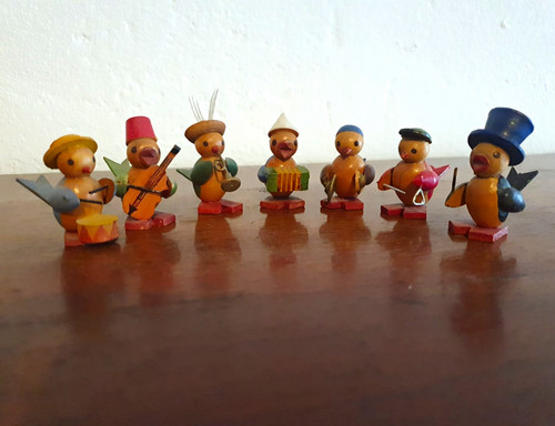 Holzfiguren vogel orchester - holzfiguren,